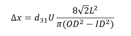 PI Ceramic - Calculation of xy displacement for quasistatic modes