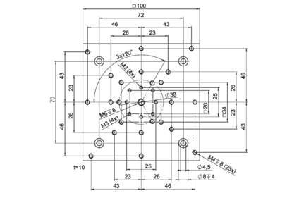 PI M-403.AP1 Adapter Plate Drawing