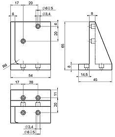 PI M-105.VB1 Z-Axis Mounting Bracket Drawing