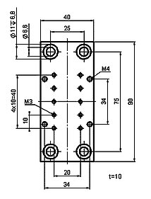 PI M-105.HP1 Adapter Plate Drawing